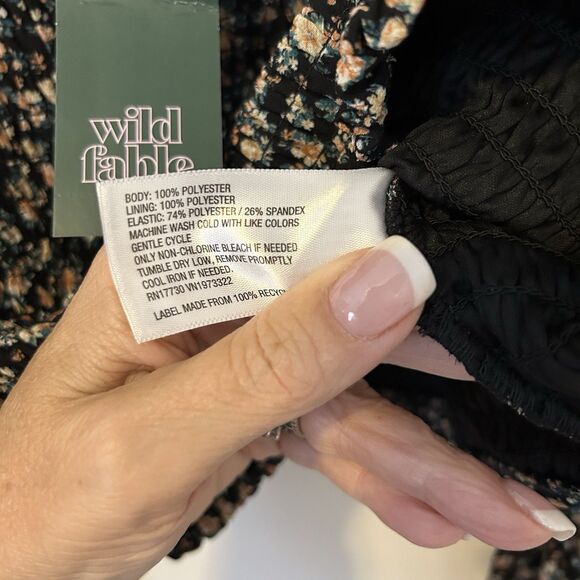 Womens Dark Ditsy Floral Dark Fairy Whimsigoth Top Size 1X Sheer Long Sleeve NWT - Picture 8 of 13